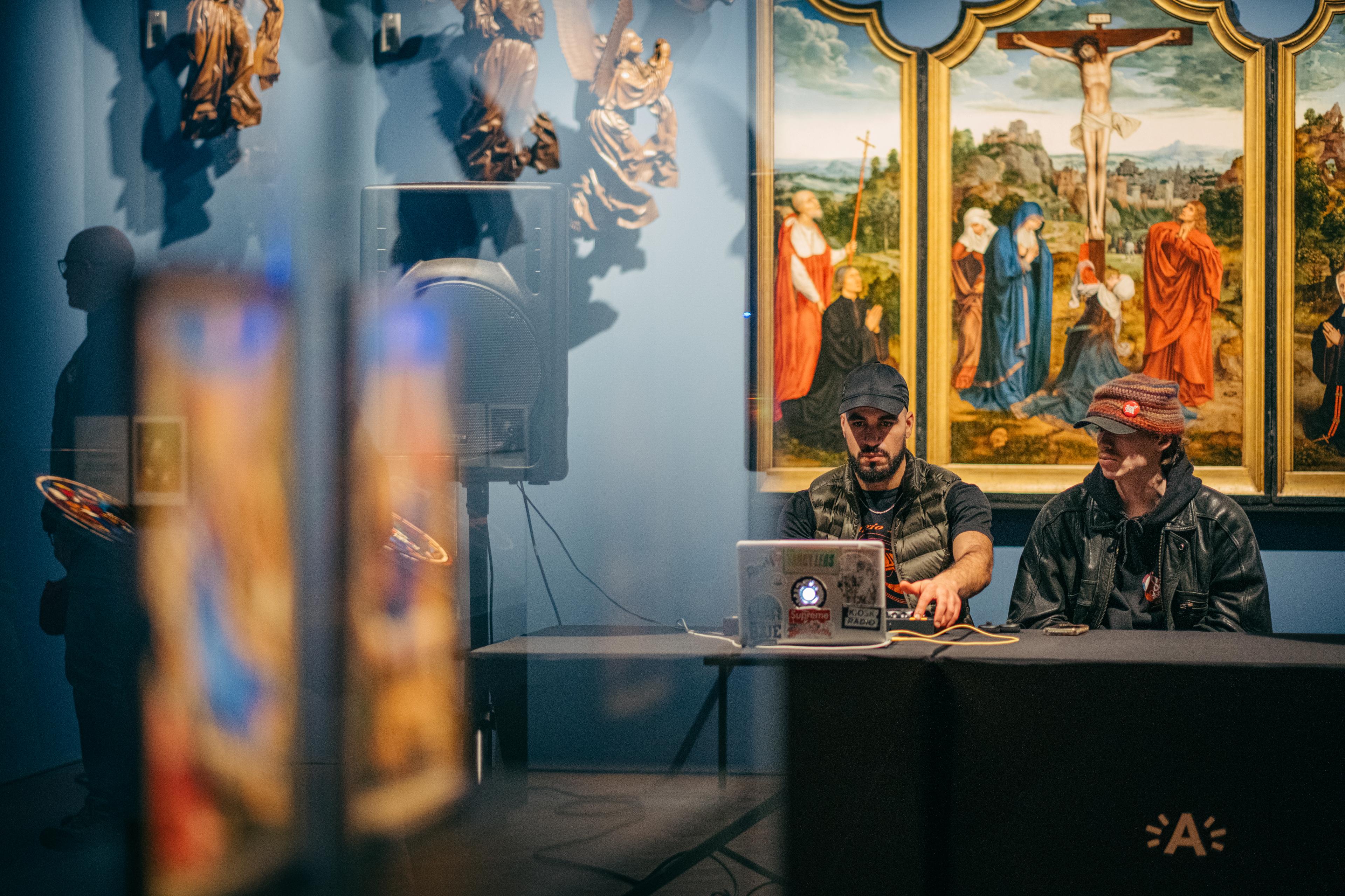 DJ Nanda playing music in museum mayer van den bergh